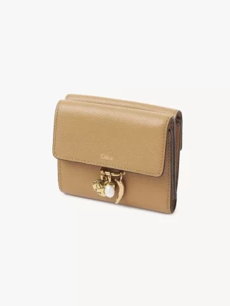 Küçük Chloé Charms üç katlı deri cüzdan