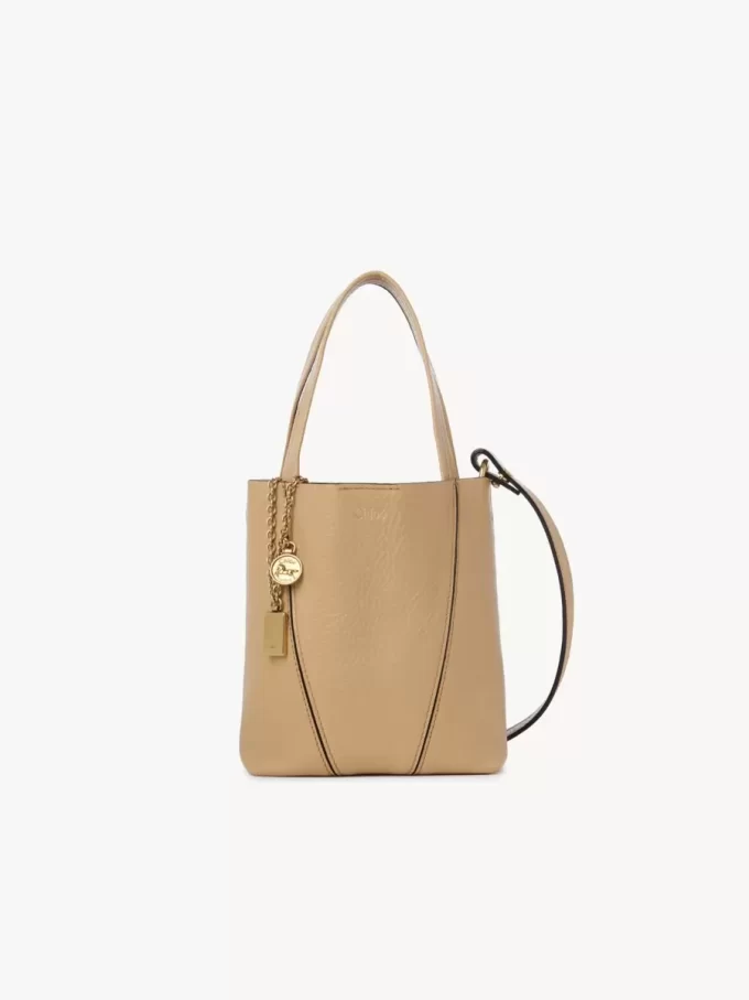 Küçük Chloé Spin deri tote çanta Küçük Chloé Spin deri tote çanta