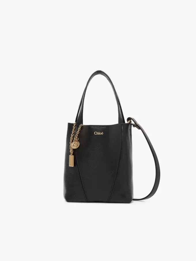 Küçük Chloé Spin deri tote çanta Küçük Chloé Spin deri tote çanta