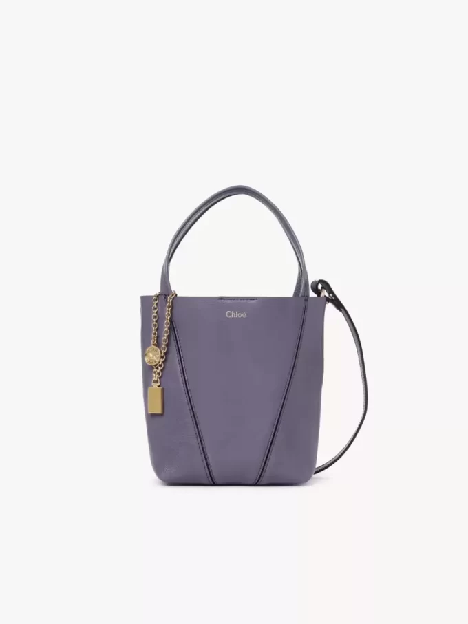 Küçük Chloé Spin deri tote çanta Küçük Chloé Spin deri tote çanta