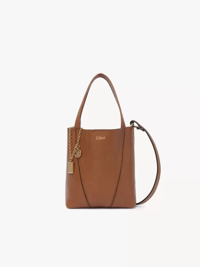 Küçük Chloé Spin deri tote çanta Küçük Chloé Spin deri tote çanta