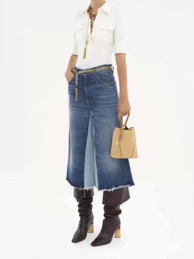 Küçük Chloé Spin deri tote çanta Küçük Chloé Spin deri tote çanta