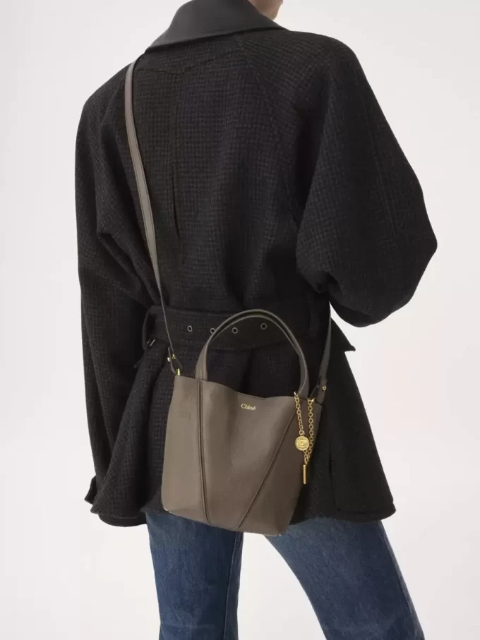 Küçük Chloé Spin deri tote çanta Küçük Chloé Spin deri tote çanta