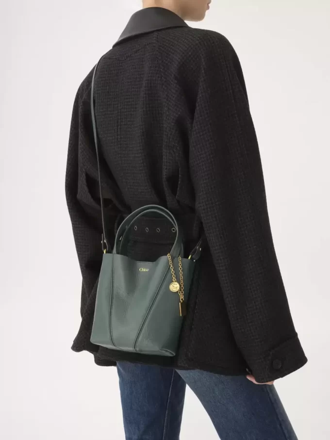 Küçük Chloé Spin deri tote çanta Küçük Chloé Spin deri tote çanta