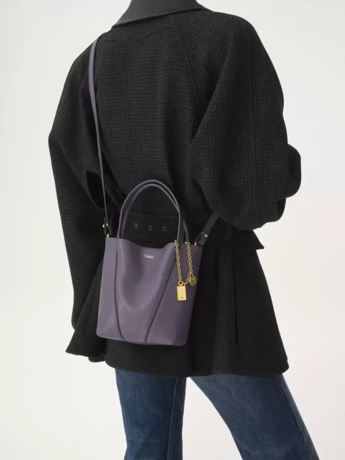 Küçük Chloé Spin deri tote çanta Küçük Chloé Spin deri tote çanta