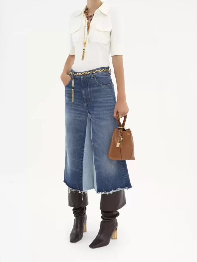 Küçük Chloé Spin deri tote çanta Küçük Chloé Spin deri tote çanta