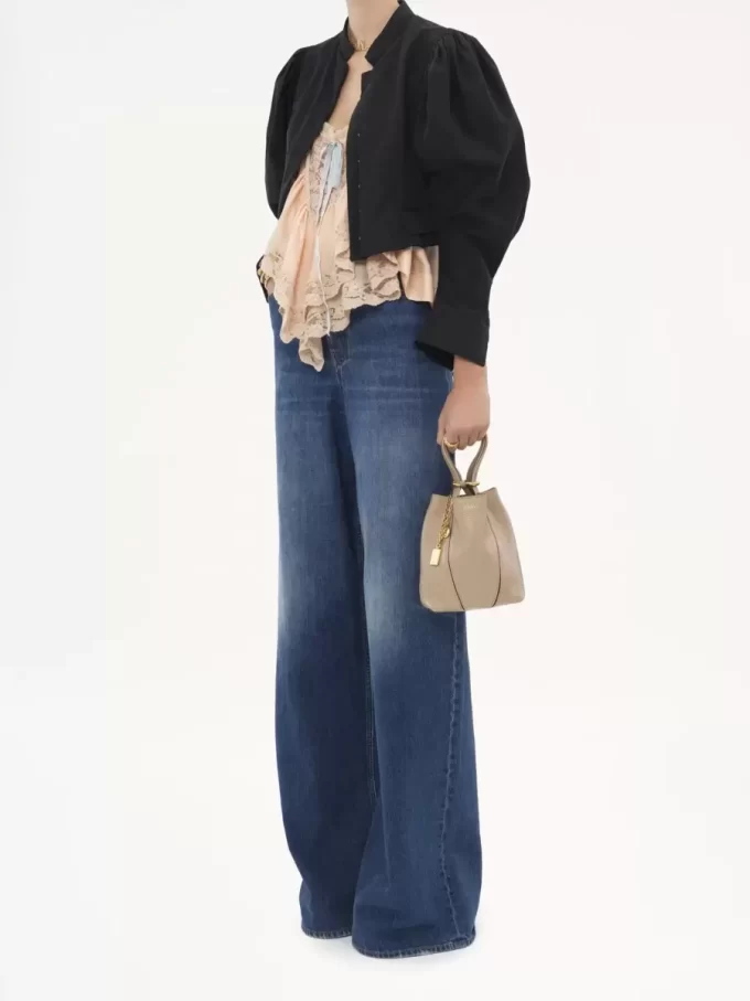 Küçük Chloé Spin deri tote çanta Küçük Chloé Spin deri tote çanta