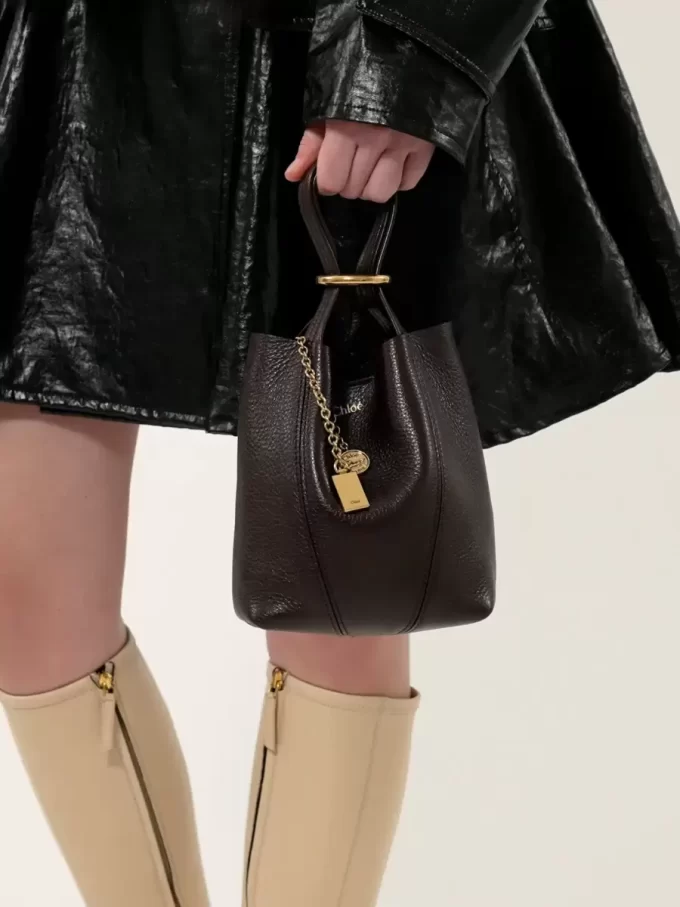 Küçük Chloé Spin deri tote çanta Küçük Chloé Spin deri tote çanta