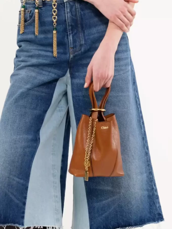 Küçük Chloé Spin deri tote çanta Küçük Chloé Spin deri tote çanta
