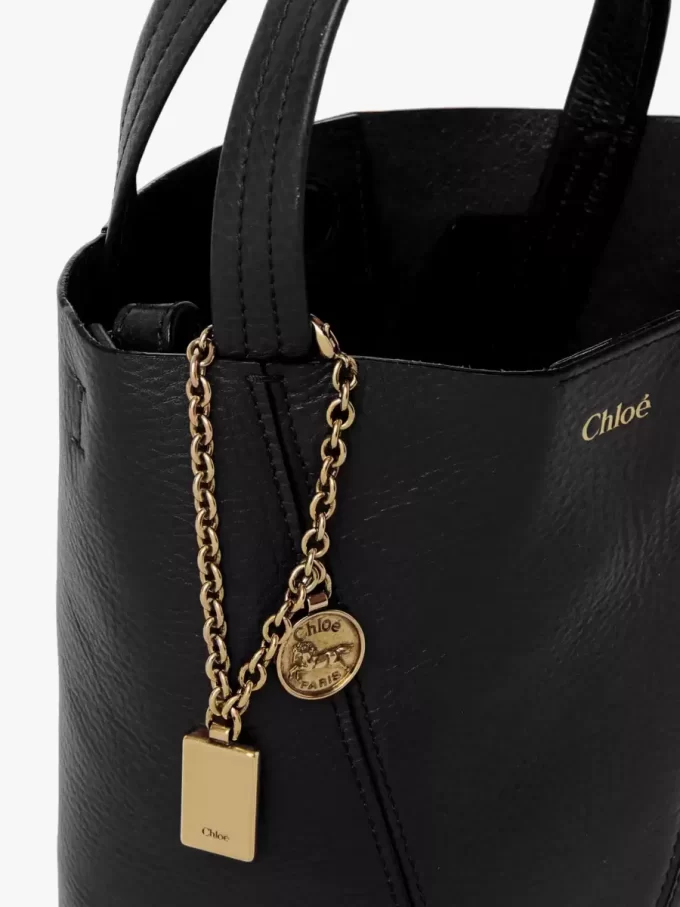 Küçük Chloé Spin deri tote çanta Küçük Chloé Spin deri tote çanta