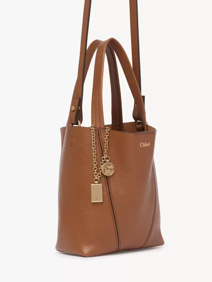 Küçük Chloé Spin deri tote çanta Küçük Chloé Spin deri tote çanta