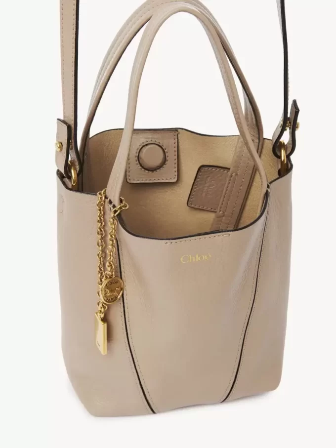 Küçük Chloé Spin deri tote çanta Küçük Chloé Spin deri tote çanta