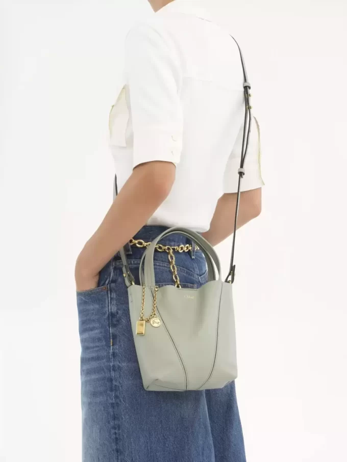 Küçük Chloé Spin deri tote çanta