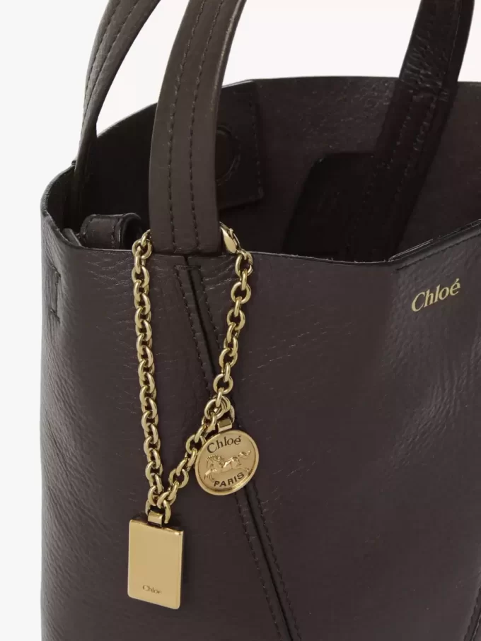 Küçük Chloé Spin deri tote çanta Küçük Chloé Spin deri tote çanta