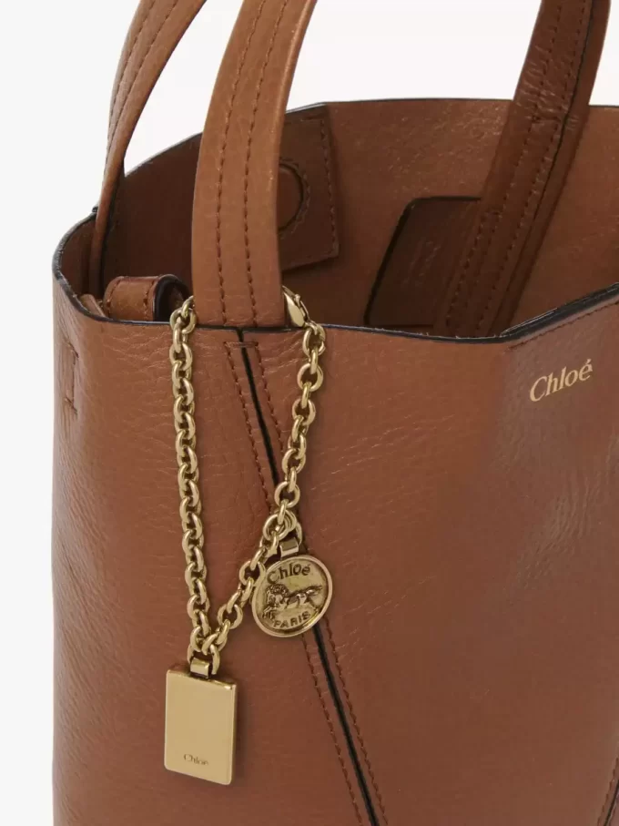 Küçük Chloé Spin deri tote çanta Küçük Chloé Spin deri tote çanta