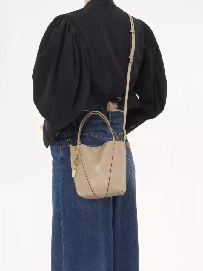 Küçük Chloé Spin deri tote çanta Küçük Chloé Spin deri tote çanta