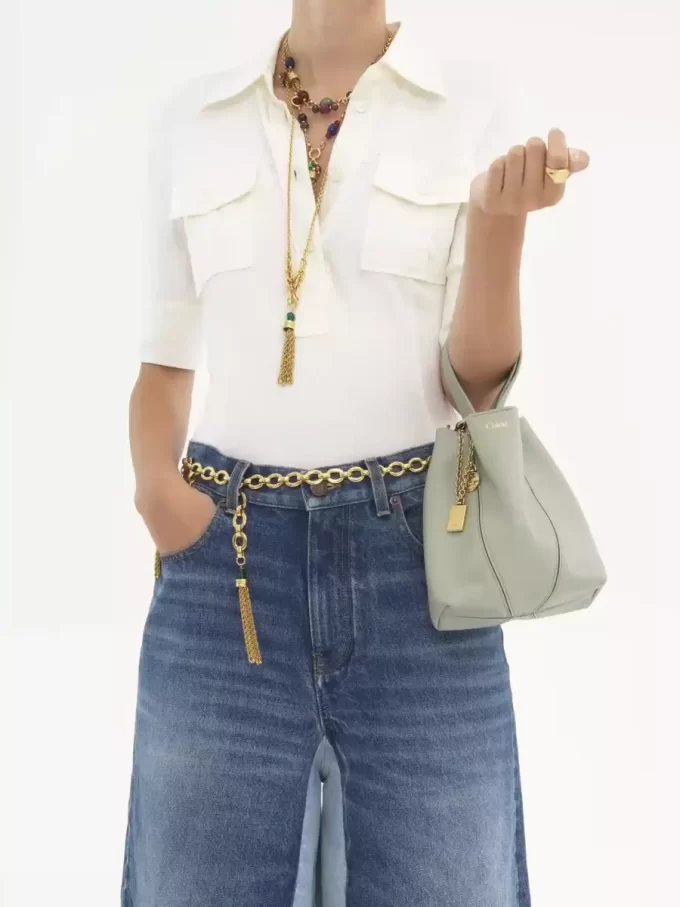 Küçük Chloé Spin deri tote çanta