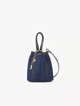 Kot kumaşından küçük Chloé Spin tote çanta Kot kumaşından küçük Chloé Spin tote çanta