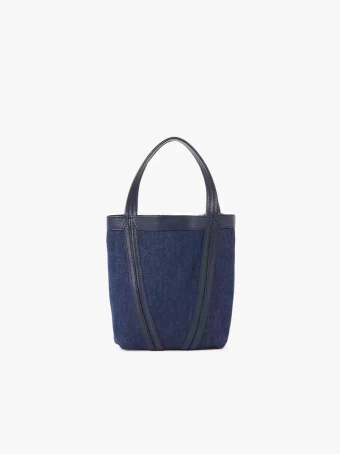 Kot kumaşından küçük Chloé Spin tote çanta Kot kumaşından küçük Chloé Spin tote çanta