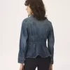 Kot kumaştan peplum binicilik ceketi Kot kumaştan peplum binicilik ceketi