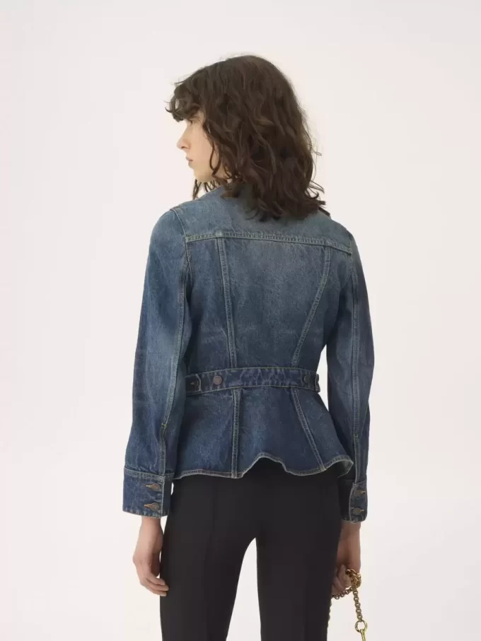Kot kumaştan peplum binicilik ceketi Kot kumaştan peplum binicilik ceketi