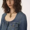Kot kumaştan peplum binicilik ceketi Kot kumaştan peplum binicilik ceketi