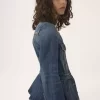 Kot kumaştan peplum binicilik ceketi Kot kumaştan peplum binicilik ceketi