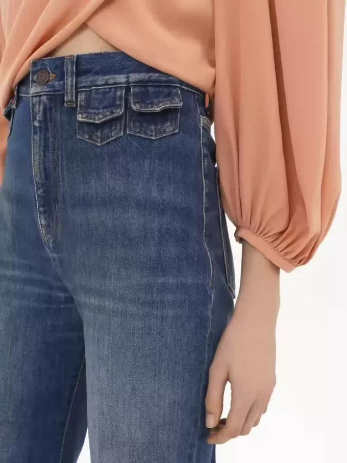 Kot pantolonlarda yüksek bel kloş pantolon Kot pantolonlarda yüksek bel kloş pantolon