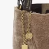 Koyun postundan yapılmış küçük Chloé Spin tote çanta Koyun postundan yapılmış küçük Chloé Spin tote çanta