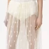 İşlemeli dantelden bağcıklı pantolon İşlemeli dantelden bağcıklı pantolon