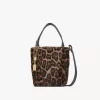 Leopar desenli koyun postundan yapılmış küçük Chloé Spin tote çanta