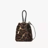 Leopar desenli koyun postundan yapılmış küçük Chloé Spin tote çanta
