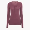 Merino yününden örme Henley gömlek Merino yününden örme Henley gömlek