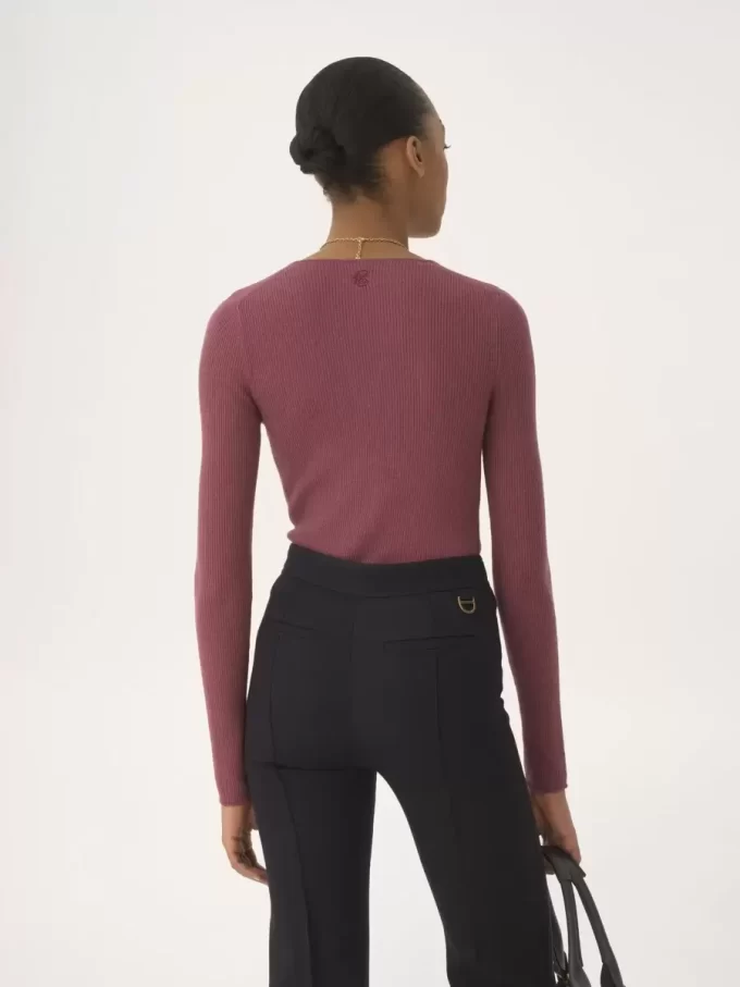 Merino yününden örme Henley gömlek Merino yününden örme Henley gömlek