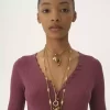 Merino yününden örme Henley gömlek Merino yününden örme Henley gömlek