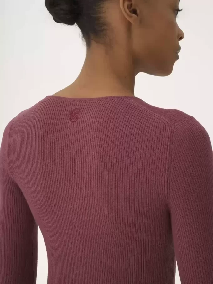 Merino yününden örme Henley gömlek Merino yününden örme Henley gömlek