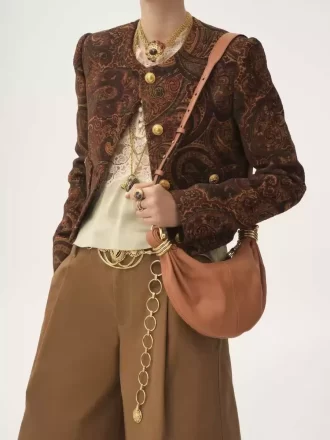Mini Bileklik Hobo Çanta, taneli deri