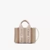 Mini Woody keten tote çanta Mini Woody keten tote çanta