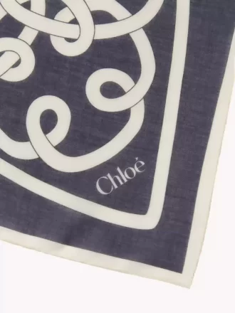 Pamuk ve ipekten yapılmış Chloé Iconic Print atkı Pamuk ve ipekten yapılmış Chloé Iconic Print atkı