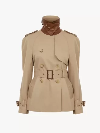 Pamuklu gabardin kısa trençkot Pamuklu gabardin kısa trençkot