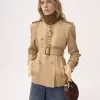 Pamuklu gabardin kısa trençkot Pamuklu gabardin kısa trençkot