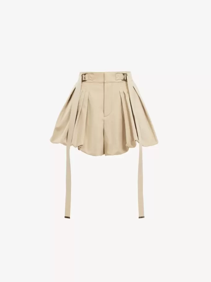 Pamuklu gabardin mini balon şort Pamuklu gabardin mini balon şort