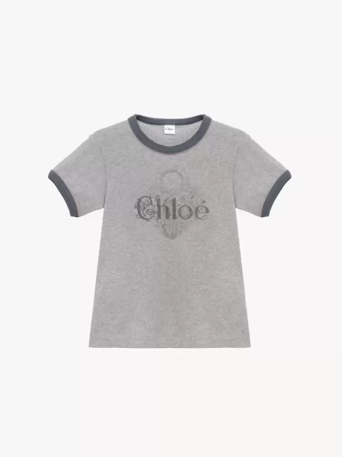 Pamuklu jarse bebek fit logolu tişört Pamuklu jarse bebek fit logolu tişört