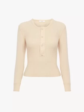 Pamuklu jarse Henley gömleği