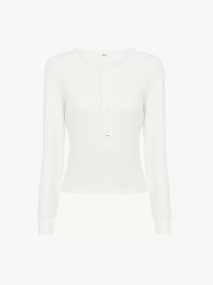 Pamuklu jarse Henley gömleği Pamuklu jarse Henley gömleği