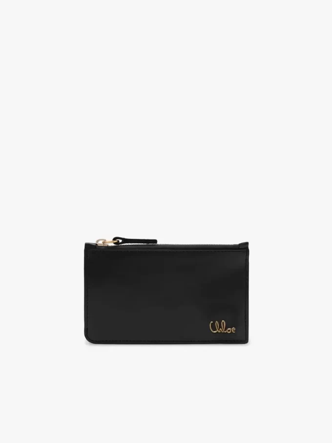 Parlak deriden yapılmış kart yuvalı küçük Chloé Iconic çanta