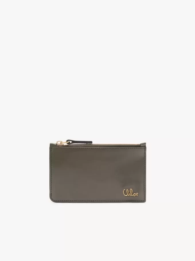 Parlak deriden yapılmış kart yuvalı küçük Chloé Iconic çanta