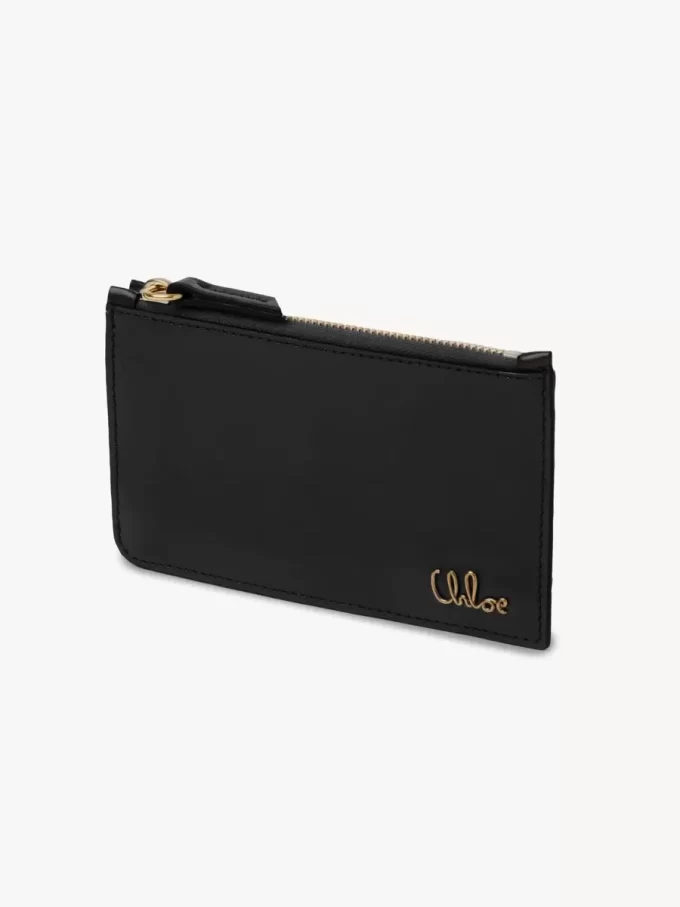 Parlak deriden yapılmış kart yuvalı küçük Chloé Iconic çanta