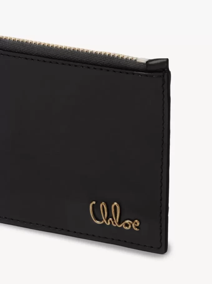 Parlak deriden yapılmış kart yuvalı küçük Chloé Iconic çanta