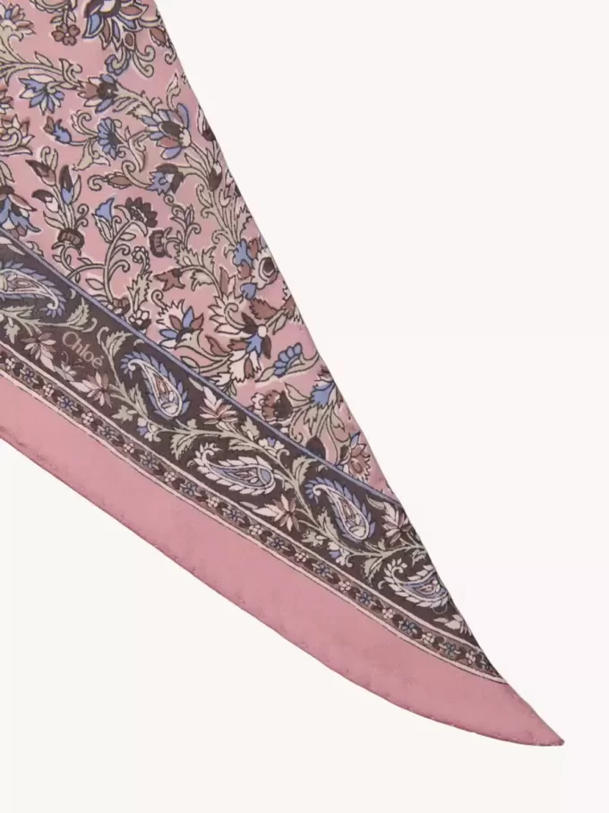 İpek charmeuse Chloé Paisley bandeau atkı İpek charmeuse Chloé Paisley bandeau atkı
